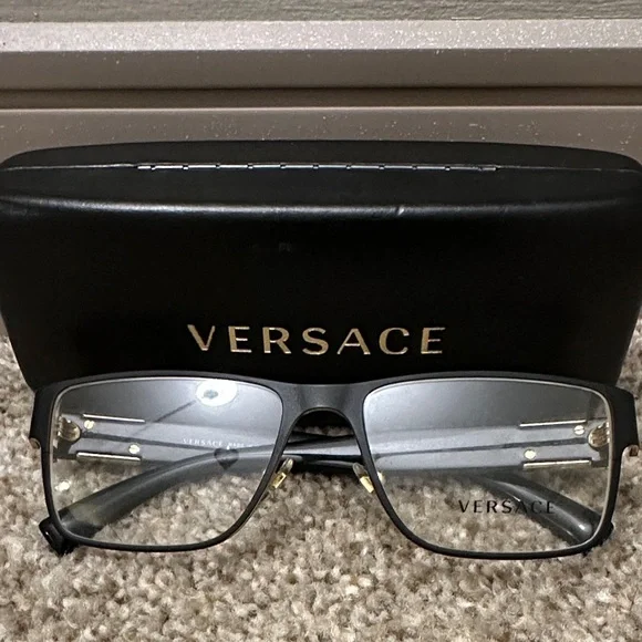 Versace Black and Gold Eyeglasses with Case - Picture 1 of 6